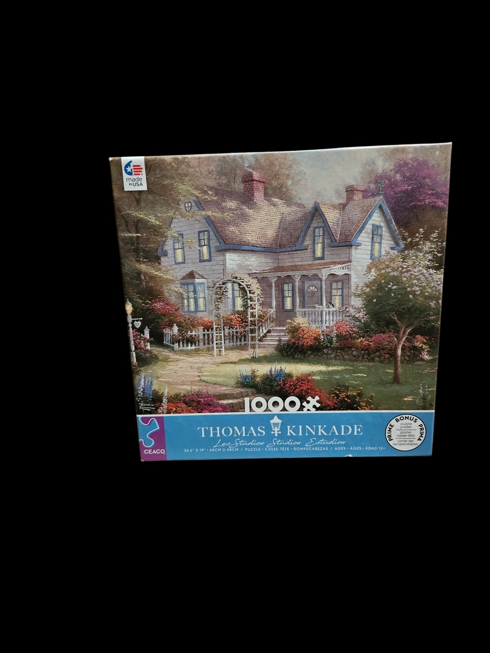 Thomas Kinkade 1000-Piece Cottage Garden Puzzle - Blue